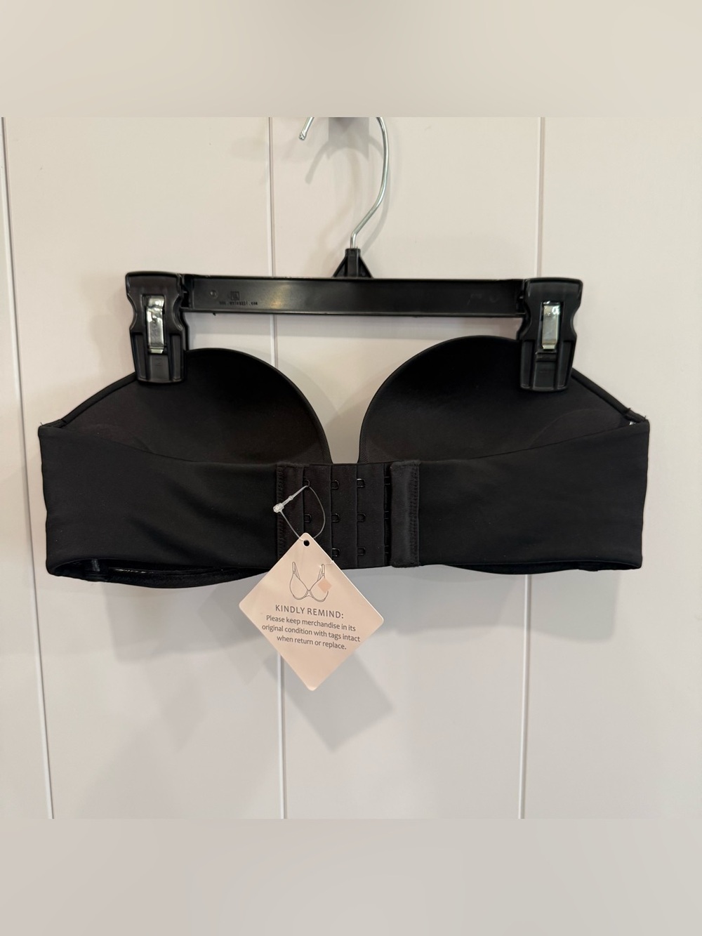 HACI Push Up Bra Strapless Molded Cup Balconette 30C NWOT Black